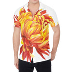 Watercolor Chrysanthemum Print Men's Shirt