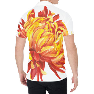 Watercolor Chrysanthemum Print Men's Shirt