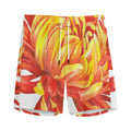 Watercolor Chrysanthemum Print Men's Athletic Shorts