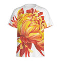 Watercolor Chrysanthemum Print Men's Athletic T-Shirt