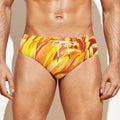 Watercolor Chrysanthemum Print Men's Swim Briefs