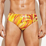 Watercolor Chrysanthemum Print Men's Swim Briefs