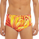 Watercolor Chrysanthemum Print Men's Triangle Swim Briefs