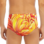Watercolor Chrysanthemum Print Men's Triangle Swim Briefs