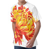 Watercolor Chrysanthemum Print Men's Velvet T-Shirt