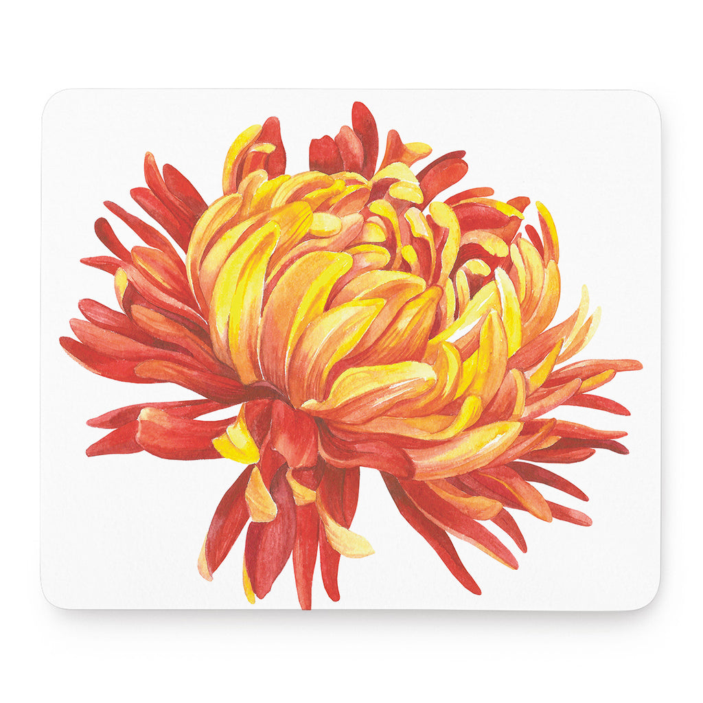Watercolor Chrysanthemum Print Mouse Pad