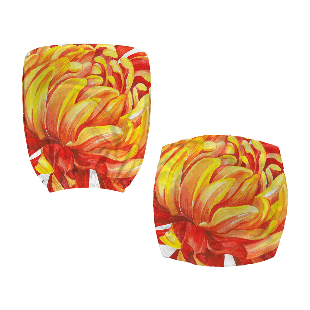 Watercolor Chrysanthemum Print Office Chair Cover