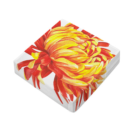 Watercolor Chrysanthemum Print Outdoor Seat Cushion Cover