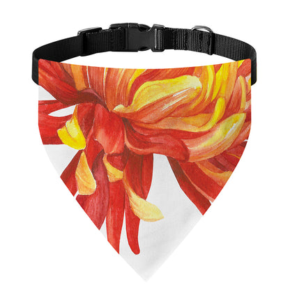 Watercolor Chrysanthemum Print Over The Collar Dog Bandana