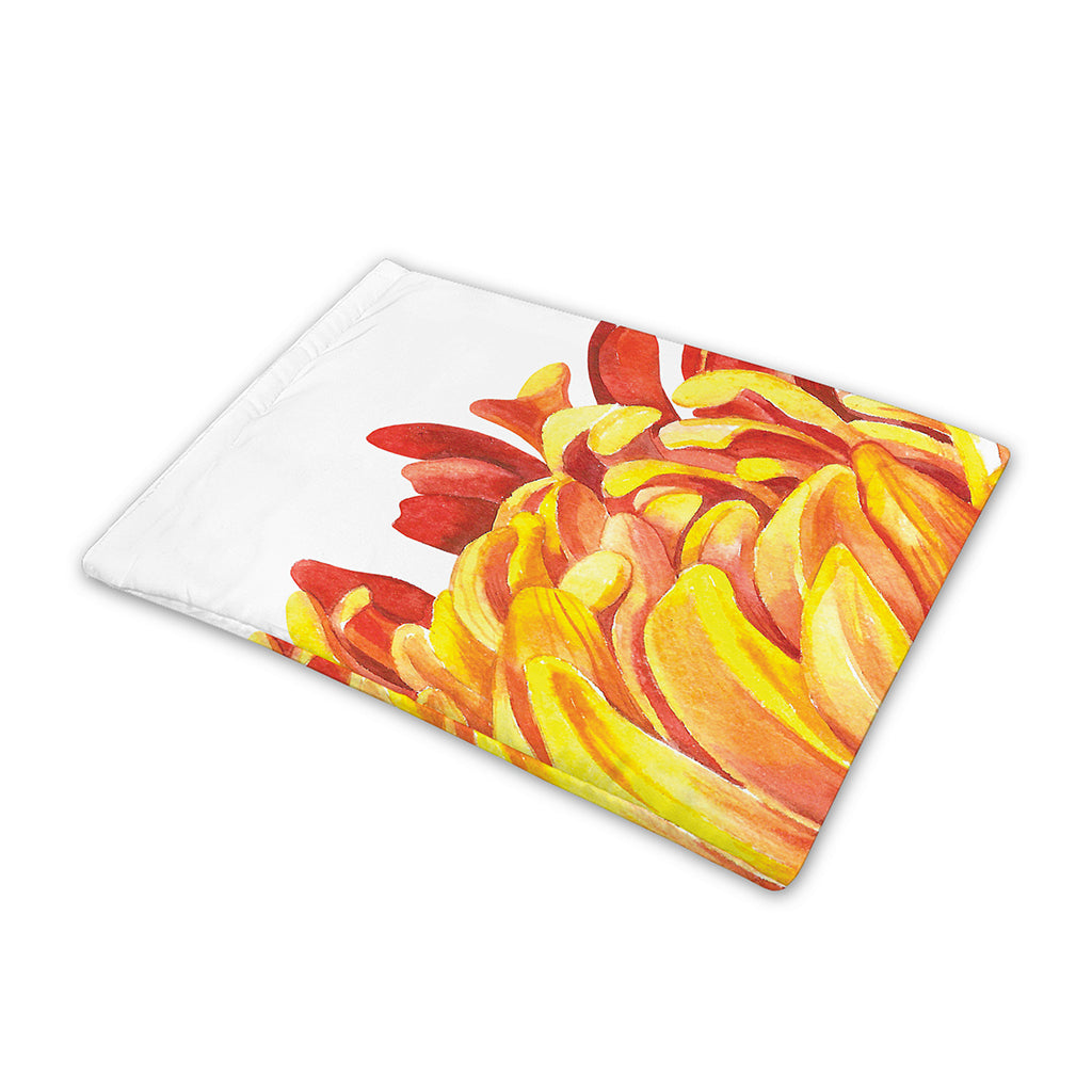 Watercolor Chrysanthemum Print Pet Cooling Mat Cover
