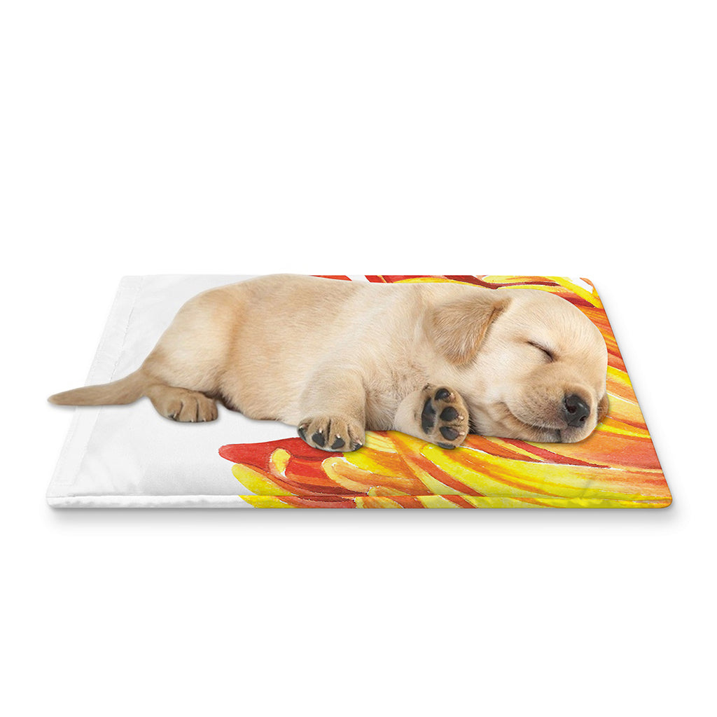 Watercolor Chrysanthemum Print Pet Cooling Mat Cover