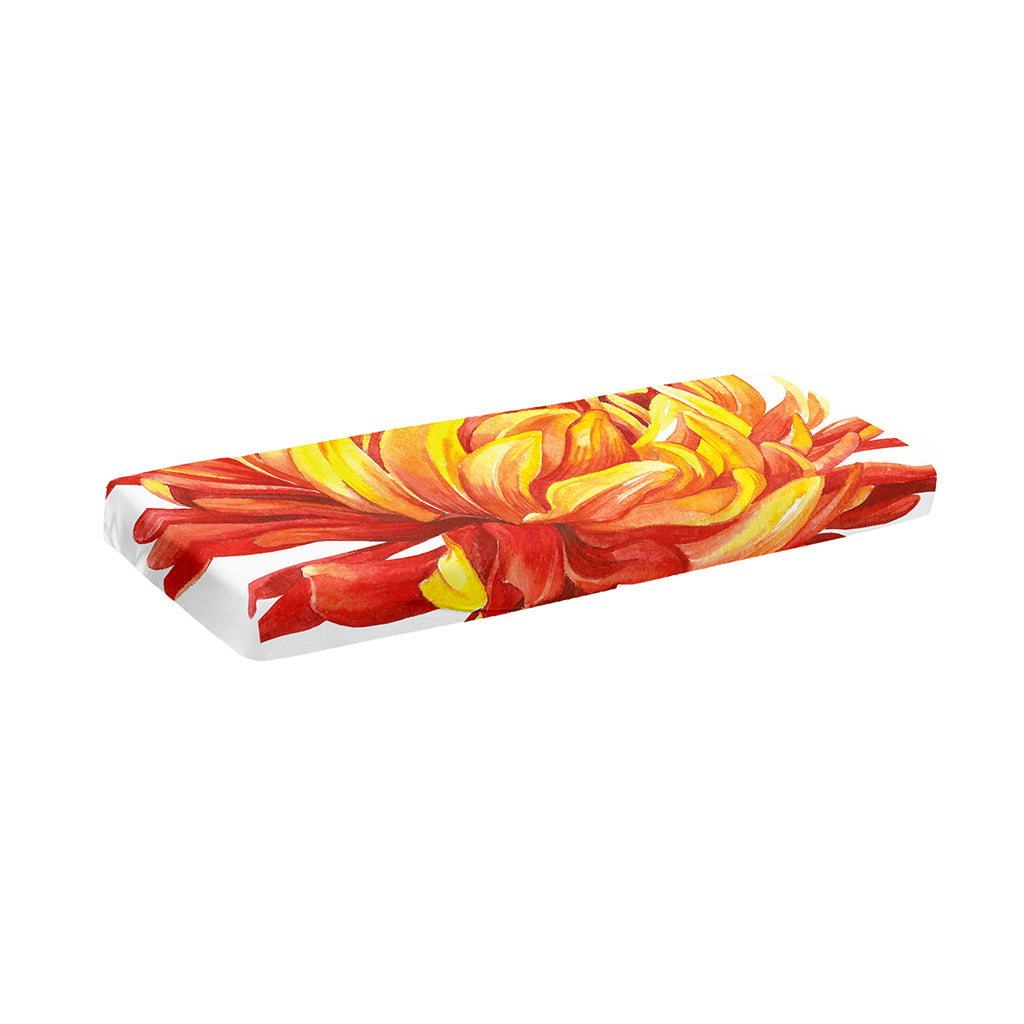 Watercolor Chrysanthemum Print Piano Keyboard Cover