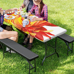 Watercolor Chrysanthemum Print Picnic Table Cover