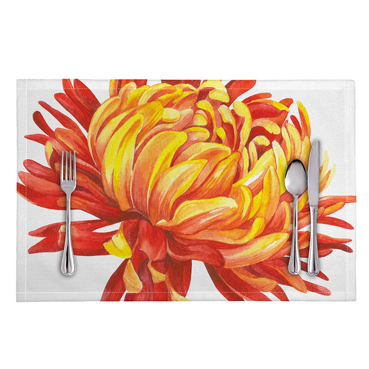 Watercolor Chrysanthemum Print Placemat