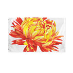 Watercolor Chrysanthemum Print Polyester Flag