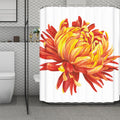 Watercolor Chrysanthemum Print Polyester Shower Curtain