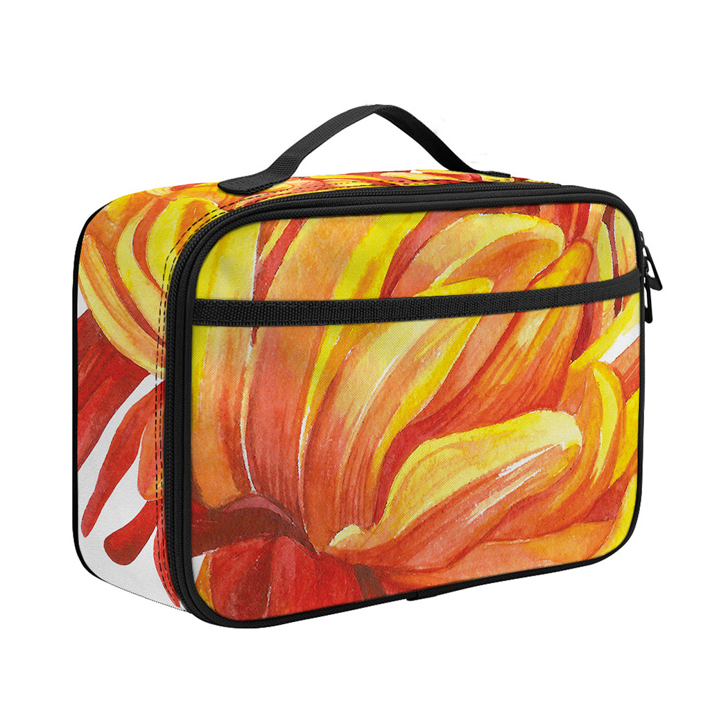 Watercolor Chrysanthemum Print Portable Lunch Bag