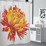 Watercolor Chrysanthemum Print Premium Shower Curtain