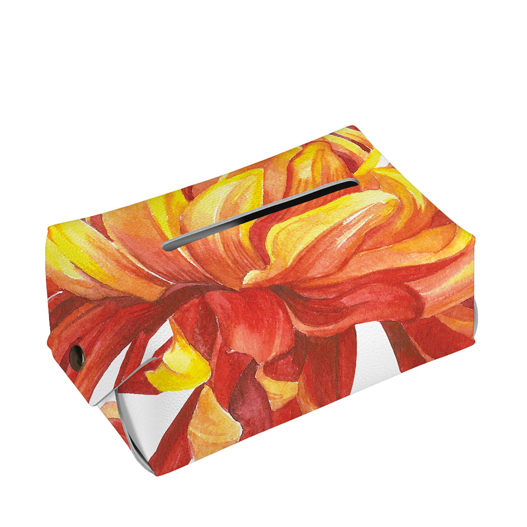 Watercolor Chrysanthemum Print Rectangle Tissue Box Cover