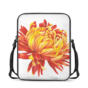 Watercolor Chrysanthemum Print Rectangular Crossbody Bag