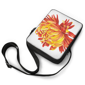 Watercolor Chrysanthemum Print Rectangular Crossbody Bag