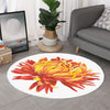 Watercolor Chrysanthemum Print Round Rug