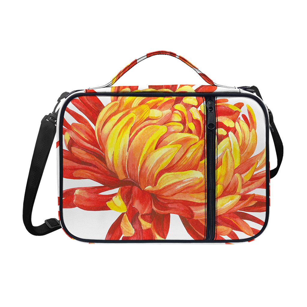 Watercolor Chrysanthemum Print Shoulder Strap Bible Bag
