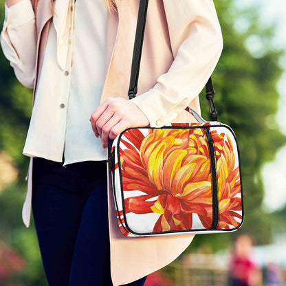 Watercolor Chrysanthemum Print Shoulder Strap Bible Bag
