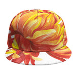 Watercolor Chrysanthemum Print Snapback Cap