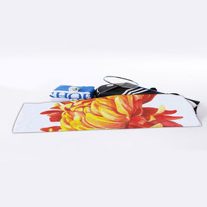 Watercolor Chrysanthemum Print Sports Towel