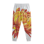 Watercolor Chrysanthemum Print Sweatpants