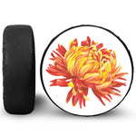 Watercolor Chrysanthemum Print Tire Cover
