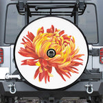 Watercolor Chrysanthemum Print Tire Cover With Camera Hole