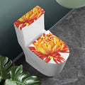 Watercolor Chrysanthemum Print Toilet Lid And Tank Cover Set