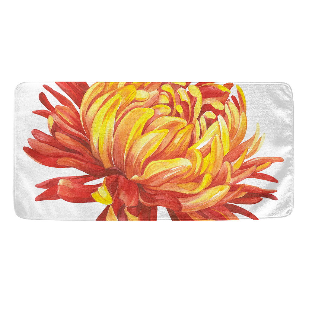 Watercolor Chrysanthemum Print Towel