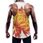 Watercolor Chrysanthemum Print Training Tank Top