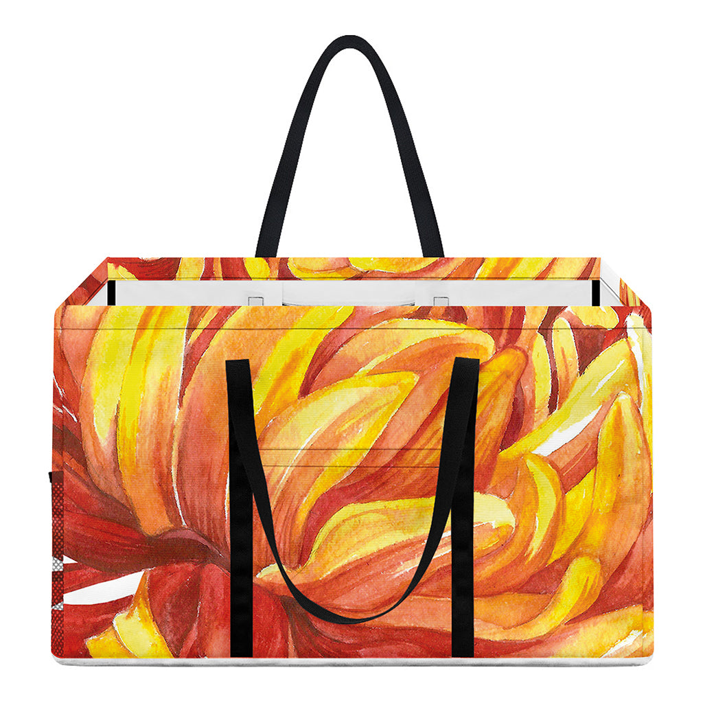 Watercolor Chrysanthemum Print Utility Tote Bag