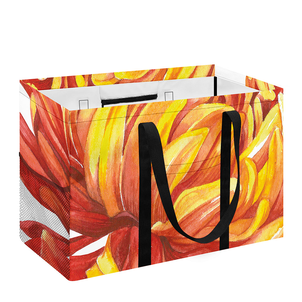 Watercolor Chrysanthemum Print Utility Tote Bag