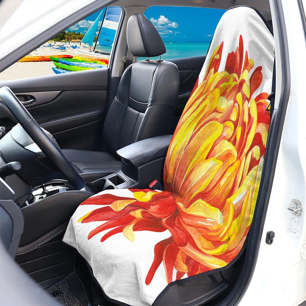 Watercolor Chrysanthemum Print Waterproof Car Seat Cover