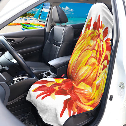 Watercolor Chrysanthemum Print Waterproof Car Seat Cover