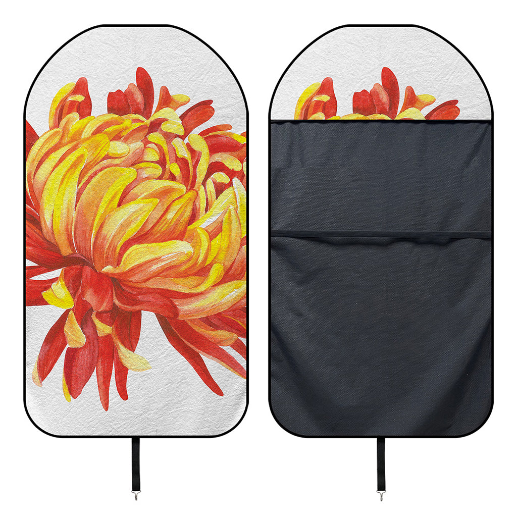 Watercolor Chrysanthemum Print Waterproof Car Seat Cover
