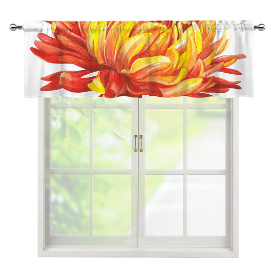 Watercolor Chrysanthemum Print Window Valance