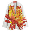 Watercolor Chrysanthemum Print Women's Blazer