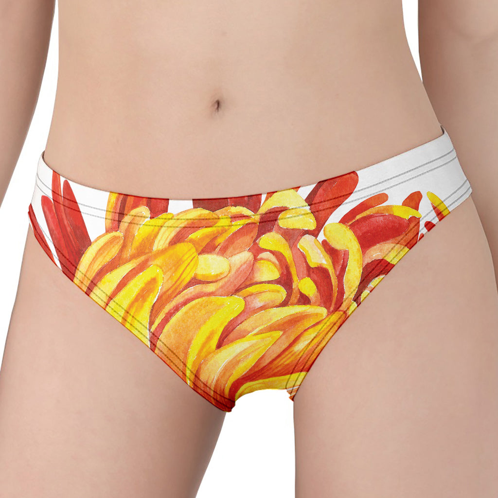 Watercolor Chrysanthemum Print Women's Panties