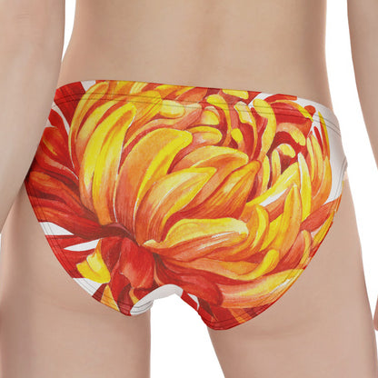 Watercolor Chrysanthemum Print Women's Panties