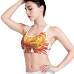 Watercolor Chrysanthemum Print Women's Sports Bra