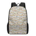 Watercolor Corgi Pattern Print 17 Inch Backpack
