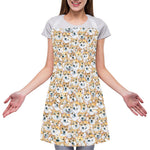 Watercolor Corgi Pattern Print Adjustable Apron