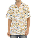 Watercolor Corgi Pattern Print Aloha Shirt