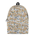 Watercolor Corgi Pattern Print School Backpack